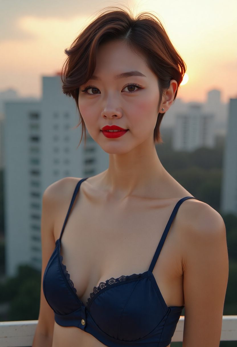 操场黄昏画面